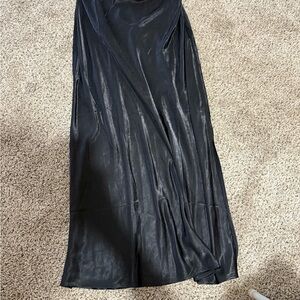 Elegant Black Satin Strapless Dress